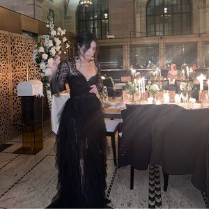 REVOLVE x For Love and Lemons bustier tulle gown in black